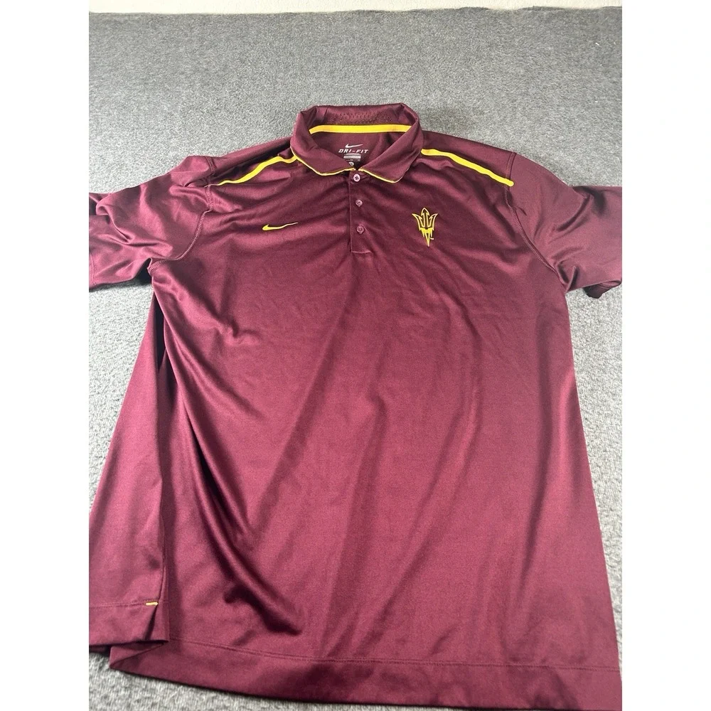 Arizona State Sun Devils Nike Dri-Fit Short Sleeve Polo Red Men's XL Vented Neck